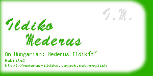 ildiko mederus business card